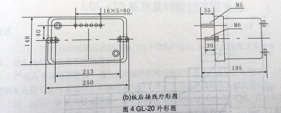 gl-15、25反時(shí)限過流繼電器板后接線圖