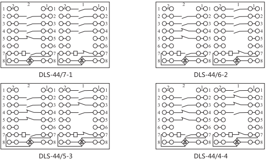 DLS-44/5-3雙位置繼電器內(nèi)部連接線圖片3