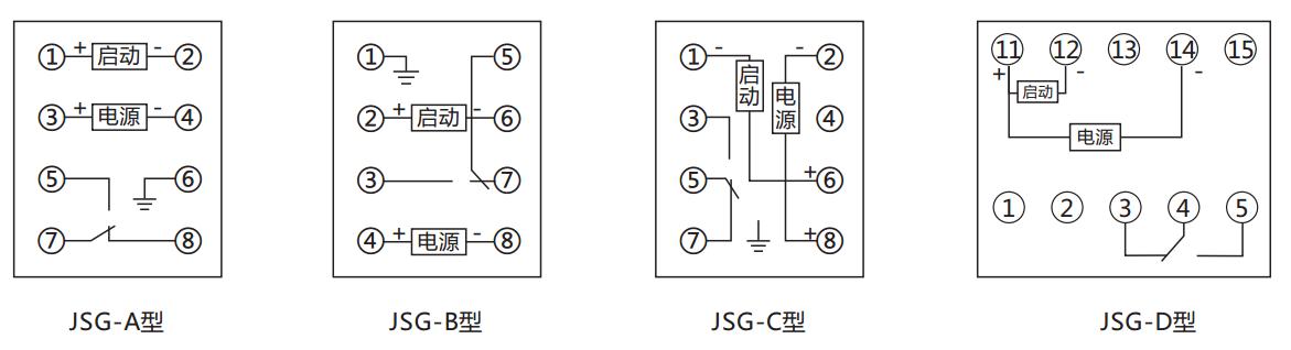 JSG-D型靜態(tài)閃光繼電器內部接線及外引接線圖（正視圖）