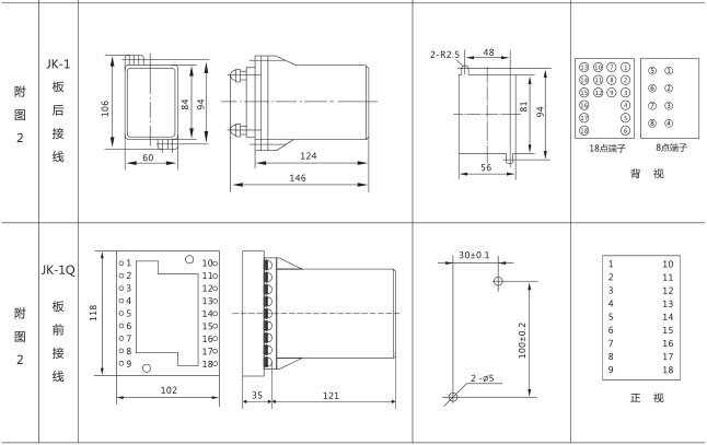 HJS(ZSJ)-20直流斷電延時(shí)繼電器外形及開(kāi)孔尺寸圖片二