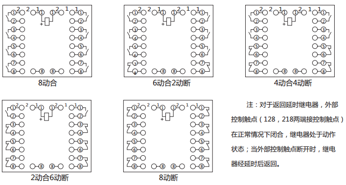 BZS-11延時(shí)中間繼電器內(nèi)部接線圖及外引接線圖