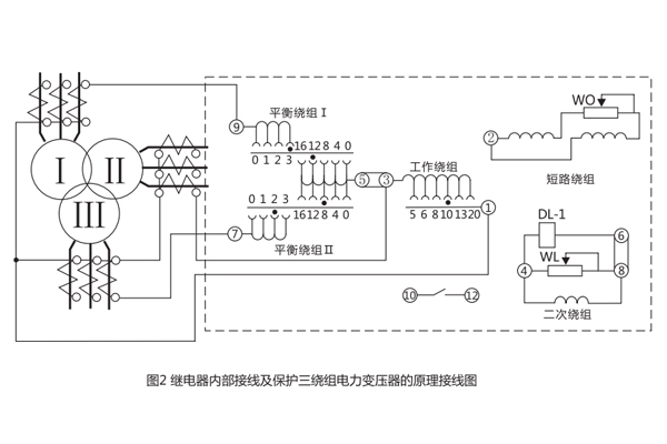 DCD-2A差動繼電器接線圖